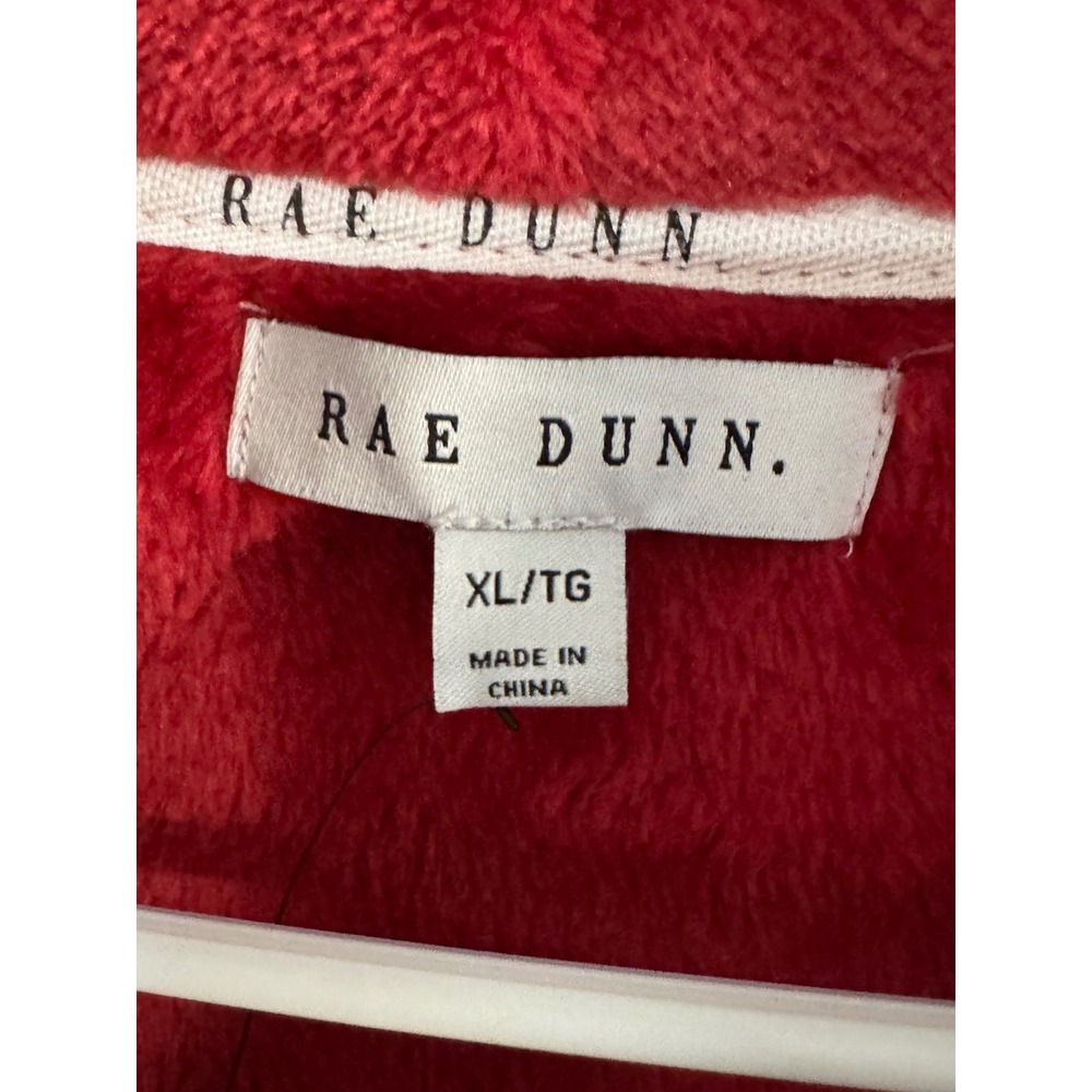 Rae Dunn Relax Plush Robe Red‎ Fleece Shawl Collar Loungewear XL - Picture 2 of 2